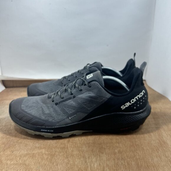 Salomon Outpulse GTX Waterproof Trail Run Shoes Hiking Black Gray Mens Size 12.5 - Picture 3 of 9